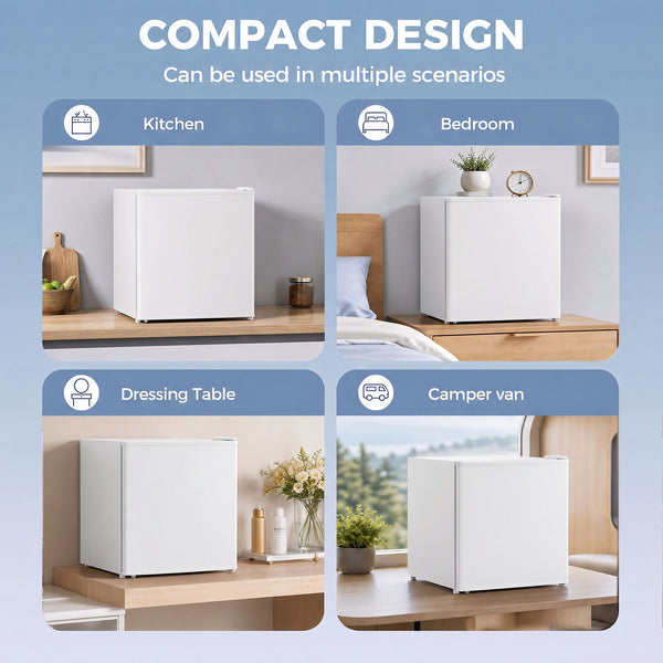 46L Mini Fridge with Reversible Door, White