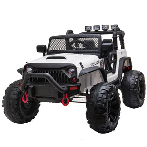 12V Police Jeep with Parental Remote Control, White