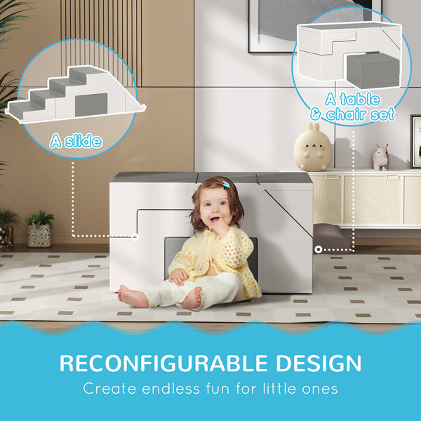 2-Piece Foam Play Set for Kids, Light Grey