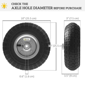 Set of 4 10-inch pneumatic wheels for wheelbarrows