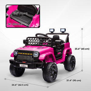 12V electric car with remote control and music, pink