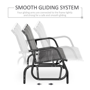3-seater outdoor rocking chair, steel frame, fabric seat, gray