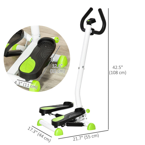 Twist Stepper with Adjustable Resistance and LCD Display - White and Green
