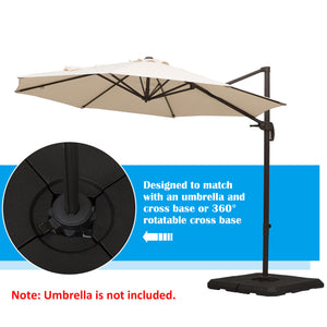 Set of 4 offset parasol bases to fill with sand or water Black