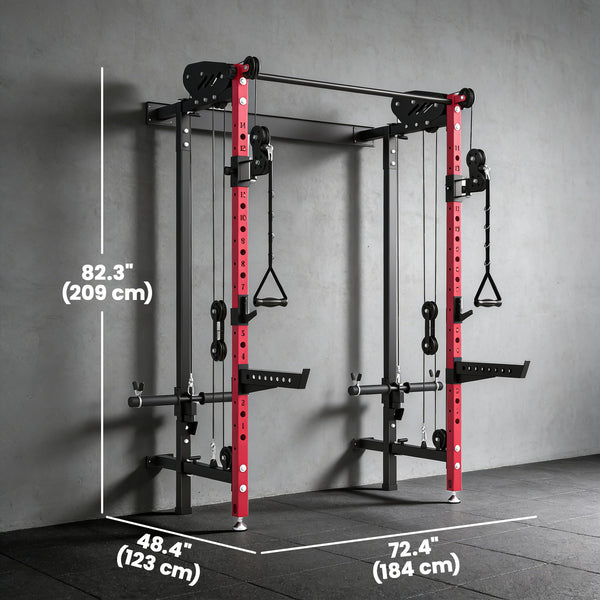 Folding power rack with pulleys, 1,540 lbs