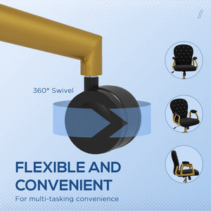 Black and gold tufted velvet office chair