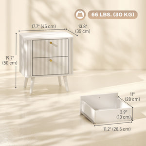 White 2-drawer nightstands, set of 2