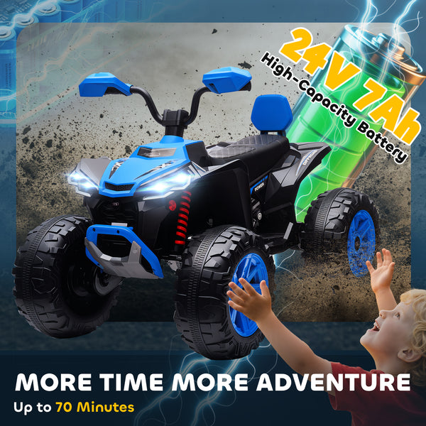 24V 2-seater electric off-road quad with dual motor, blue