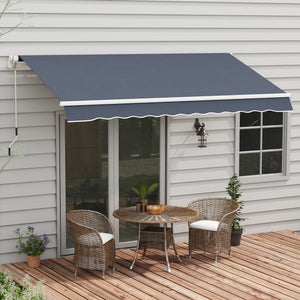 11.8 x 8.2 ft Retractable Patio Awning, Gray 