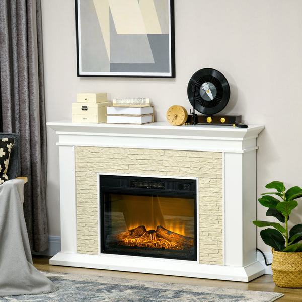 1400W Electric Fireplace with White Mantel