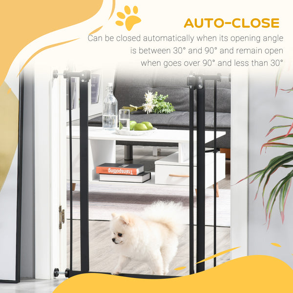 Extra tall dog gate with door, black