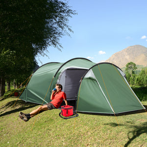 Pop-up Camping Tent with Vestibule, Waterproof, for 2-3 Persons, Dark Green