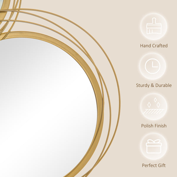 Wall decor, round mirror with frame