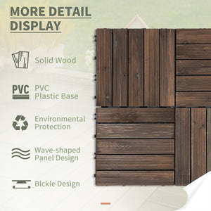 Set of 27 interlocking wooden terrace tiles