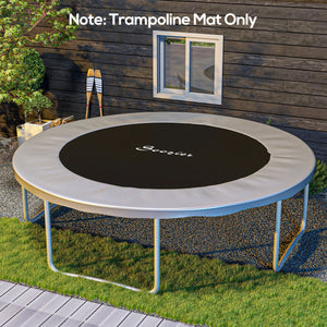 Soozier Trampoline Mat Replacement with Spring Pull Tool and 72 V-Hooks, Fits 12ft Trampoline, Using 5.5" Springs, Black