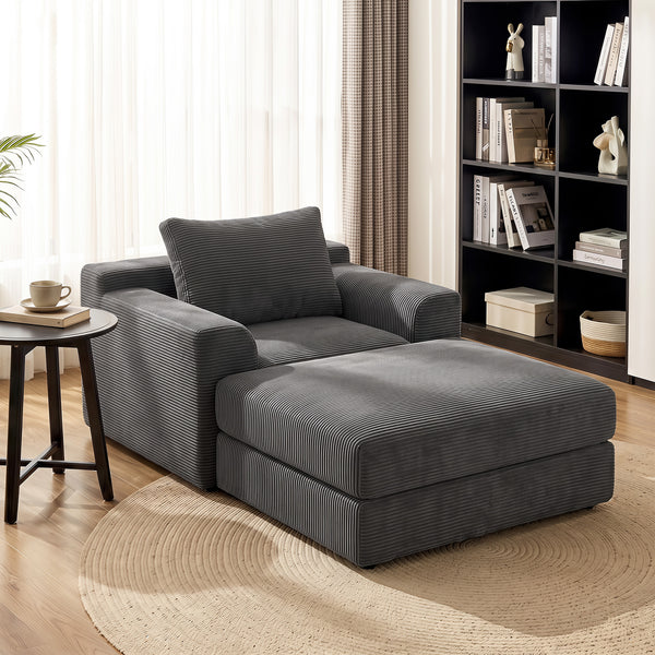 51" corduroy sofa bed, dark grey