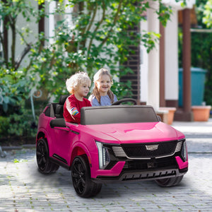 Cadillac Escalade 2-seater 12V with remote control, spring suspension, pink