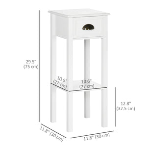 Set of 2 2-tier side tables, white