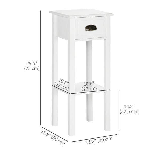 Set of 2 2-tier side tables, white