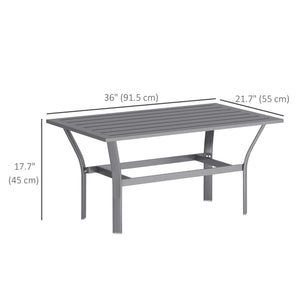 Metal coffee table for garden and balcony, dark gray
