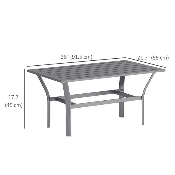 Metal coffee table for garden and balcony, dark gray