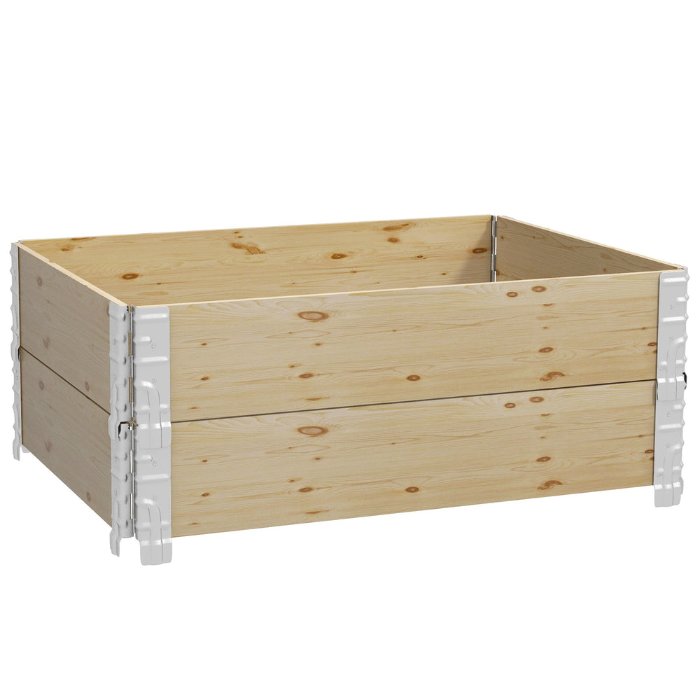 Raised wooden planter with two compartments