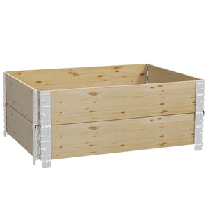 Raised wooden planter with two compartments