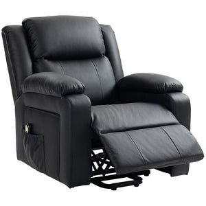 Black Leatherette Power Recliner Lift Chair with Remote Control