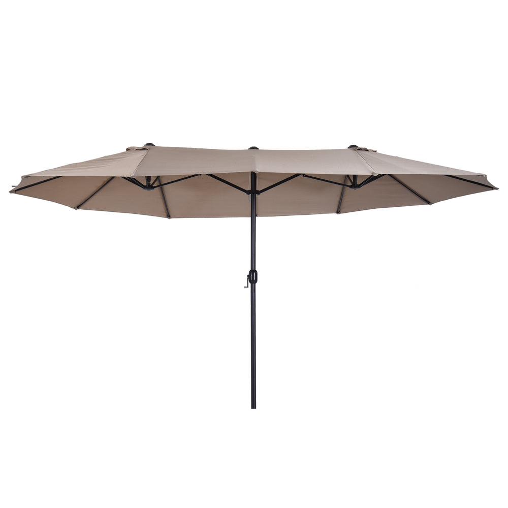 15-foot double parasol, beige