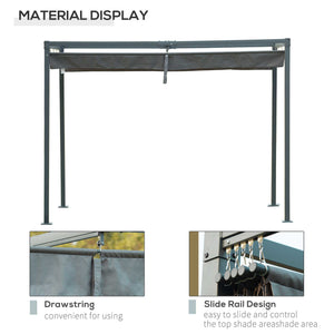 7 x 10 pergola with retractable roof, grey