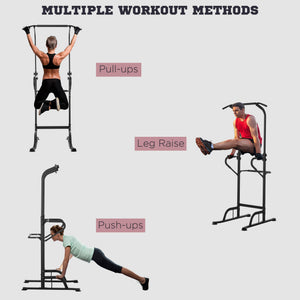 Dip Station with Pull-Up Bar, Black