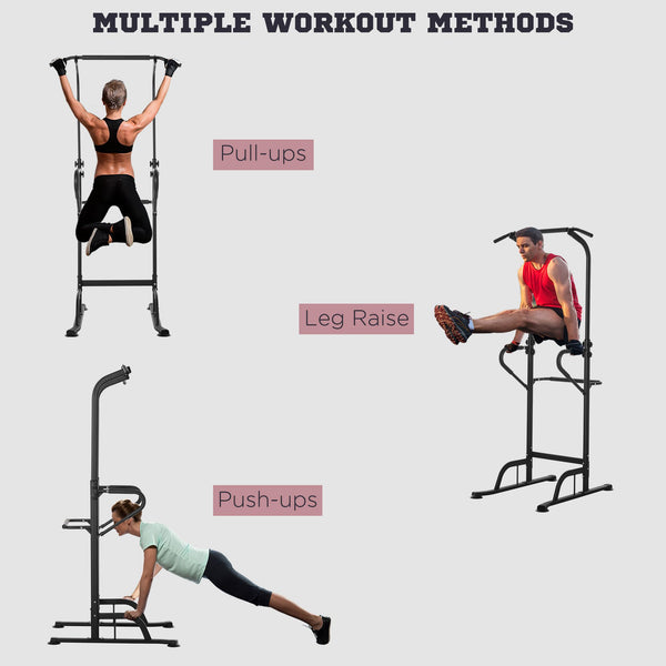 Dip Station with Pull-Up Bar, Black