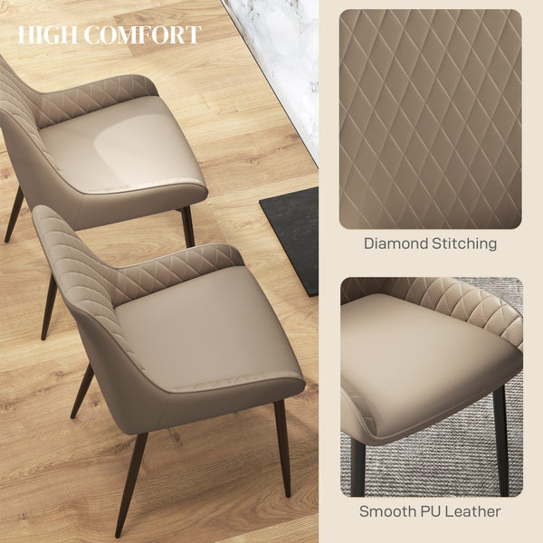 Set of 2 upholstered kitchen chairs, beige