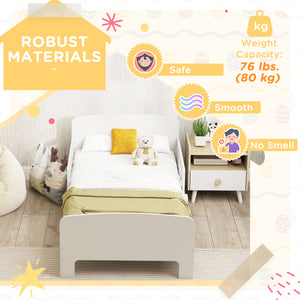 Single bed frame with safety side rails, white