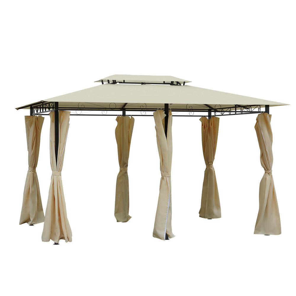 10 x 13 gazebo with soft roof, steel frame, cream white 