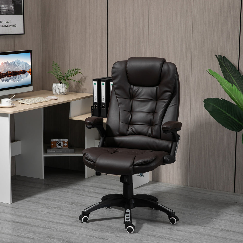 Office chair in faux leather, brown