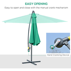 10-foot cantilever parasol, green