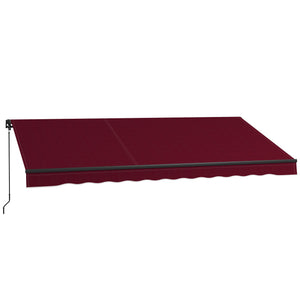 13 x 9.8 ft retractable awning, burgundy red