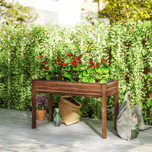 Raised wooden planter with legs