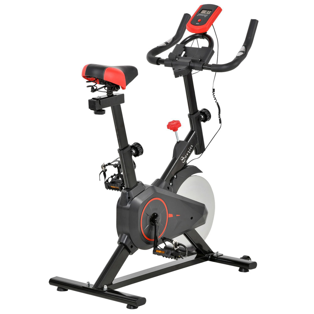 Magnetic Resistance Exercise Bike with LCD Display, Comfortable Seat Cushion