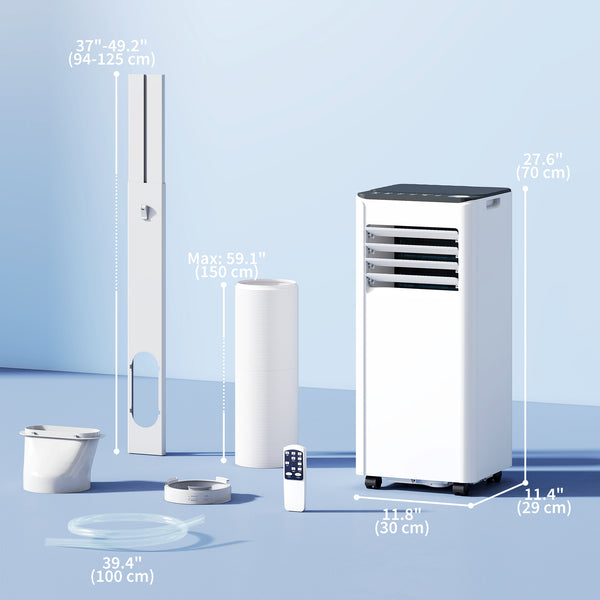 8,000 BTU Portable Air Conditioner with Dehumidifier, Fan, and Wi-Fi Voice Remote for Rooms up to 344 sq ft