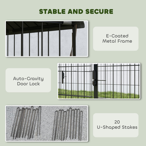 Metal chicken coop with water-resistant and anti-UV cover for 4 to 6 chickens