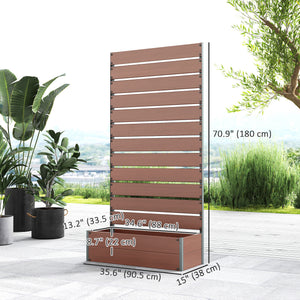 Raised planter with trellis for climbing plants, light brown