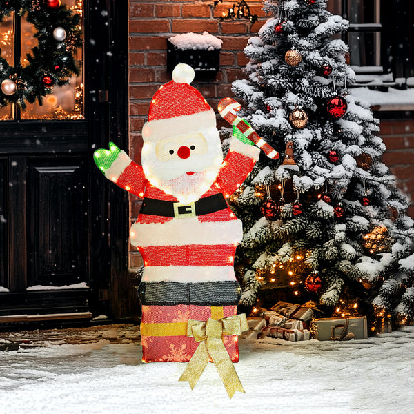 90cm Illuminated Santa Claus with 97 LEDs, stakes and zip ties