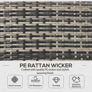 6 Piece Furniture Set with Chairs, Ottomans, Sofa, Glass Table and Cushions, Furniture Set, Grey