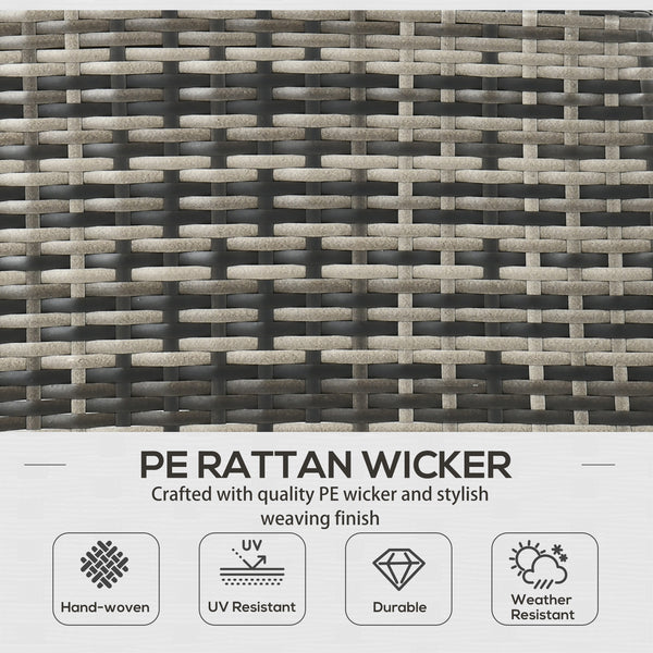 6 Piece Furniture Set with Chairs, Ottomans, Sofa, Glass Table and Cushions, Furniture Set, Grey