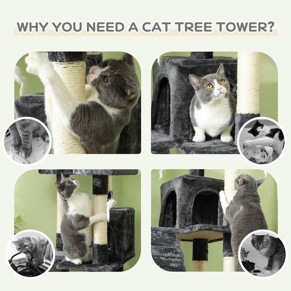 172cm Multi-Level Cat Tree, Dark Grey