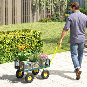 Garden cart with removable side panels, green