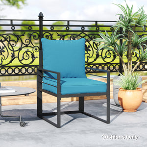 Thick and Deep Patio Chair Cushions for Outdoor Seating with Back Cushion, Turquoise