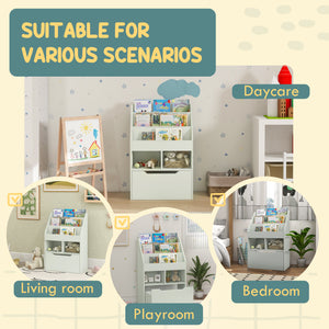 Bookcase with storage drawer for books, green 